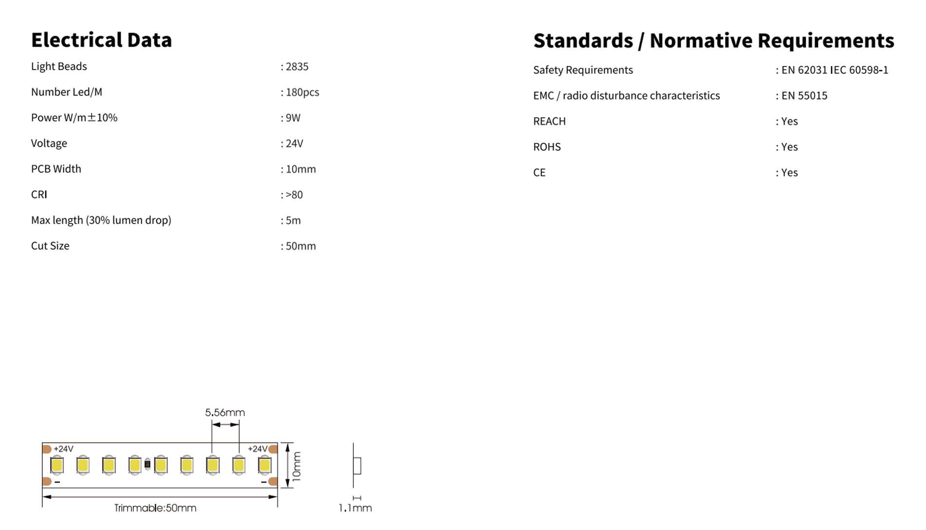 9w cri80 180led ip20 b c 2